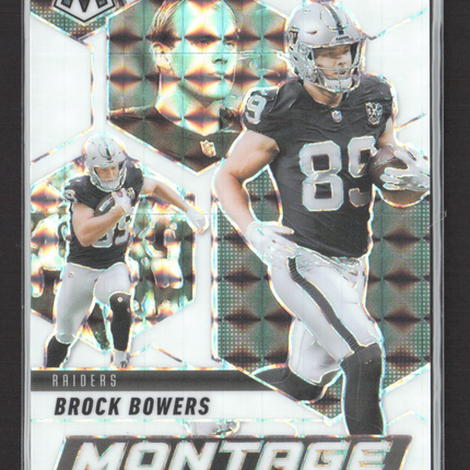 2025 Panini Mosaic Prizm Montage Brock Bowers #5 White /25