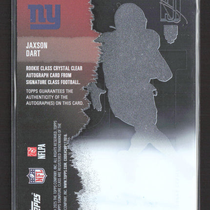 2025 Topps Signature Class Rookie Class Crystal Clear Jaxson Dart RC Auto