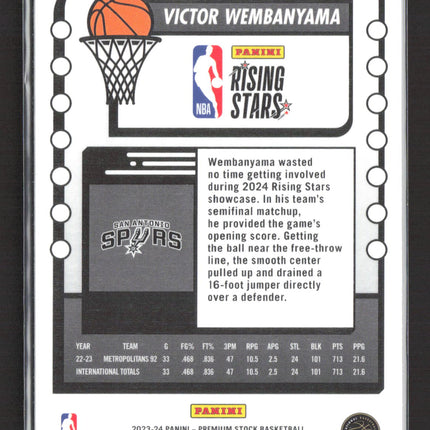 2023 Panini NBA Hoops Premium Stock Rising Stars Victor Wembanyama #282 RC