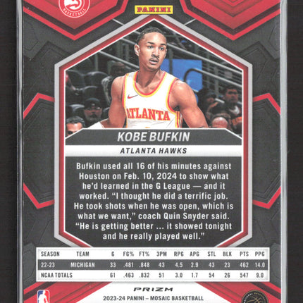 2024 Panini Mosaic Prizm Kobe Bufkin #201 Genesis RC