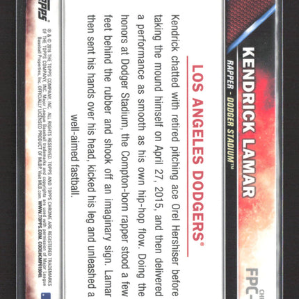 2016 Topps Chrome First Pitch Kendrick Lamar #FPC-20 Refractor