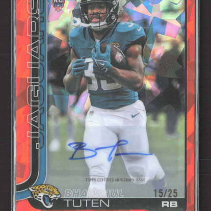 2025 Topps Chrome Bhayshul Tuten #RA-BT Orange Sapphire Auto /25