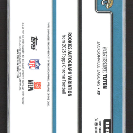 2025 Topps Chrome Bhayshul Tuten #RA-BT Orange Sapphire Auto /25