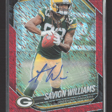 2025 Panini Prizm Savion Williams #306 Red Shimmer RC Auto /35