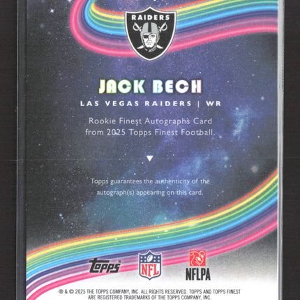 2025 Topps Finest Jack Bech #RFA-JBE Refractor RC Auto