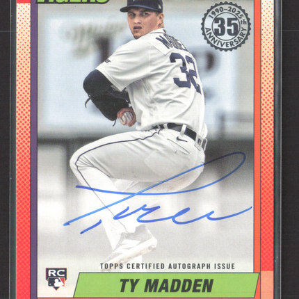 2025 Topps 1990 Topps Baseball Autograph Ty Madden #90B2-TM RC Auto