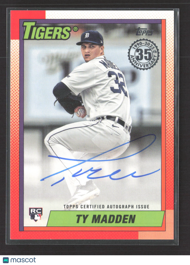 2025 Topps 1990 Topps Baseball Autograph Ty Madden #90B2-TM RC Auto