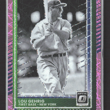 2025 Panini Donruss Optic Prizm Lou Gehrig #55 Pink Velocity /79
