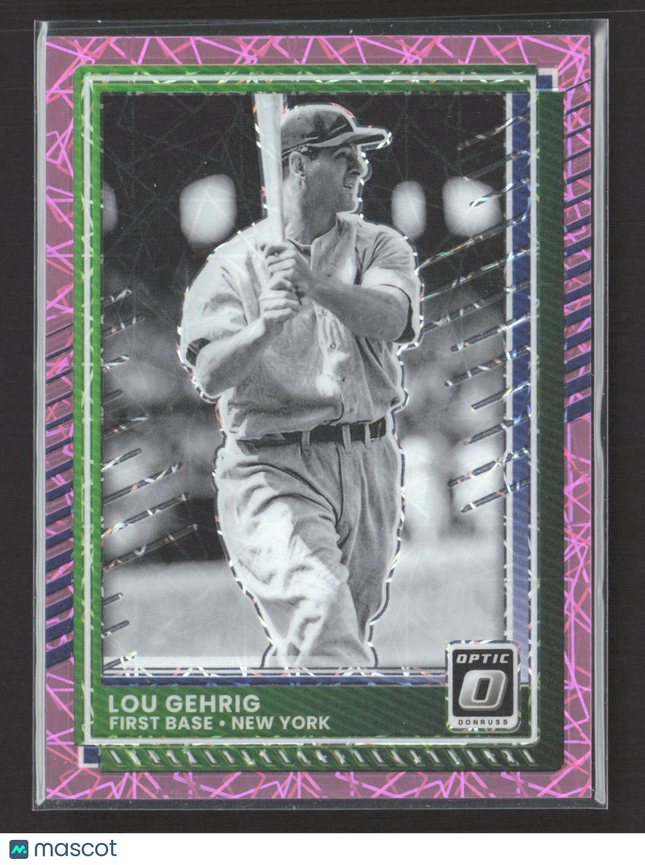 2025 Panini Donruss Optic Prizm Lou Gehrig #55 Pink Velocity /79