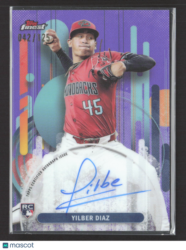 2025 Topps Finest Yilber Diaz #FA-YD Purple 042/125 Auto