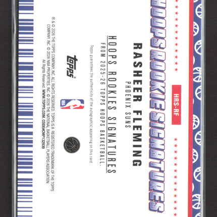 2026 Topps NBA Hoops Rookie Signatures Rasheer Fleming #HRS-RF RC Auto