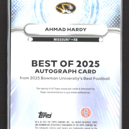 2025 Bowman University Best Football Ahmad Hardy #BOA-AHM Auto