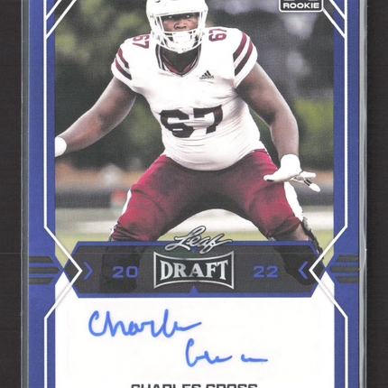 2022 Leaf Draft Charles Cross #BA-CC1 Blue RC Auto