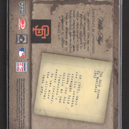 2005 Playoff Donruss Biography Gold Glove Willie Mays #GG-1 Jersey