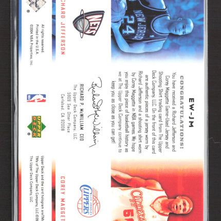 2004 Upper Deck East Coast West Coast Richard Jefferson Corey Maggette Jersey