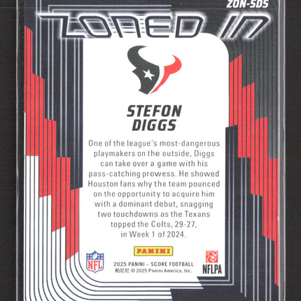 2025 Panini Score Zoned In Stefon Diggs #ZON-SDS Jersey
