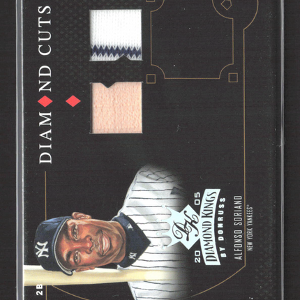 2005 Donruss Diamond Kings Cuts Alfonso Soriano Bat Relic Jersey Patch 021/100