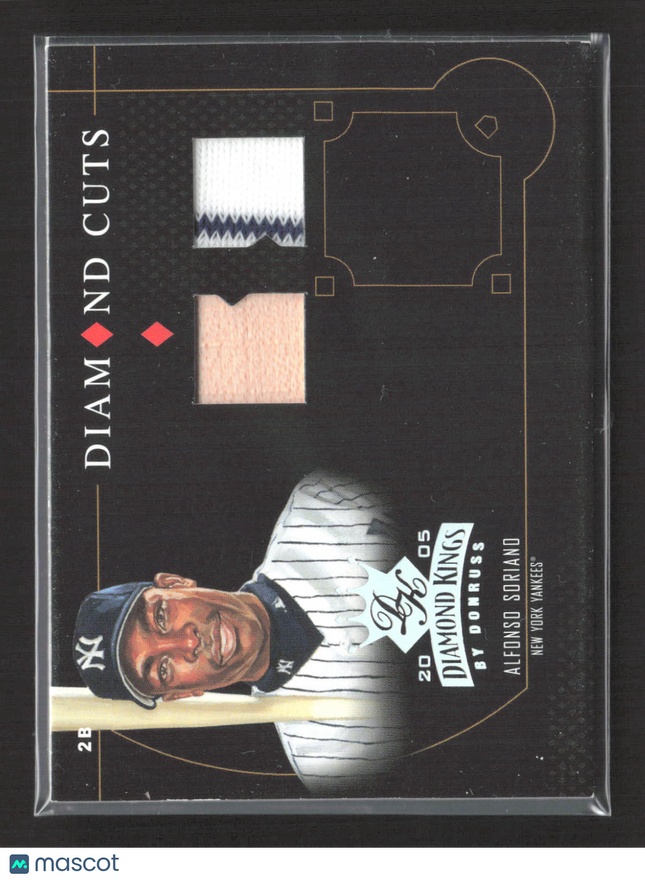 2005 Donruss Diamond Kings Cuts Alfonso Soriano Bat Relic Jersey Patch 021/100