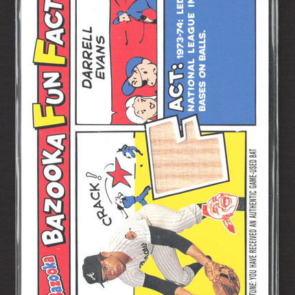 2005 Topps Bazooka Fun Fact Darrell Evans #FF-DE Authentic Game-Used Bat