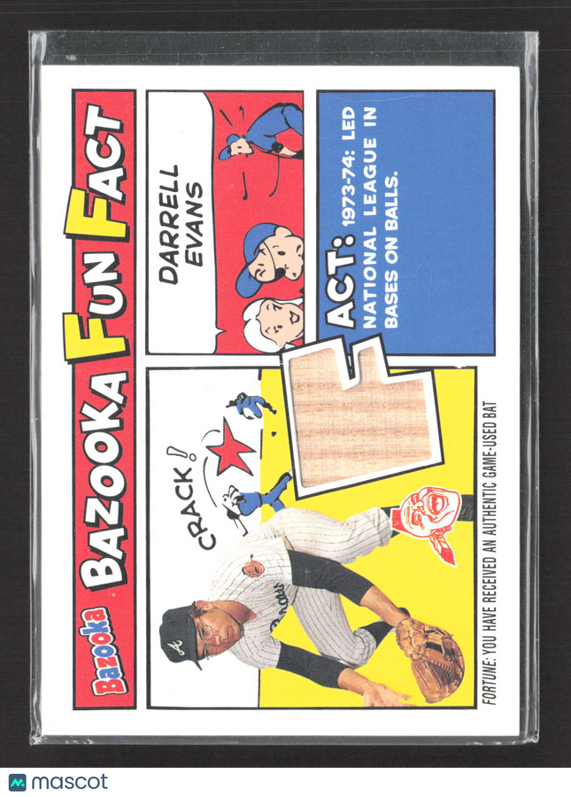 2005 Topps Bazooka Fun Fact Darrell Evans #FF-DE Authentic Game-Used Bat