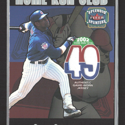 2003 Fleer Splendid Splinters Home Run Club Sammy Sosa #SS-HRC Game-Worn Jersey