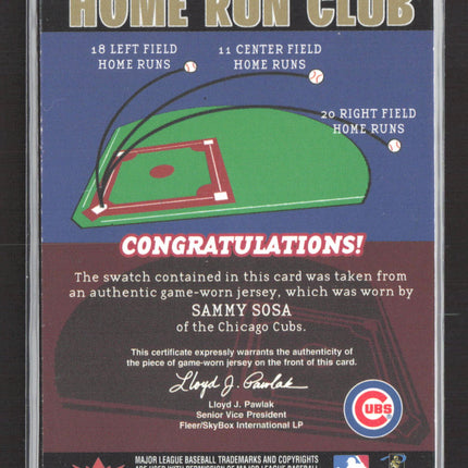 2003 Fleer Splendid Splinters Home Run Club Sammy Sosa #SS-HRC Game-Worn Jersey