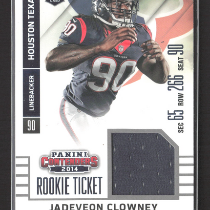 2014 Panini Contenders Rookie Ticket Jadeveon Clowney #RTS-29 RC Jersey