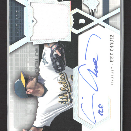 2004 Upper Deck SPx Swatch Supremacy Signatures Eric Chavez Jersey Auto /275