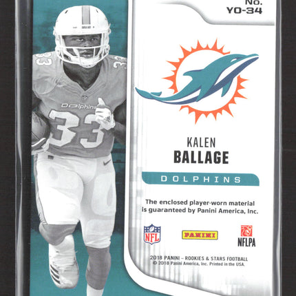 2018 Panini Rookies & Stars Year One Kalen Ballage #YO-34 01/25 Patch