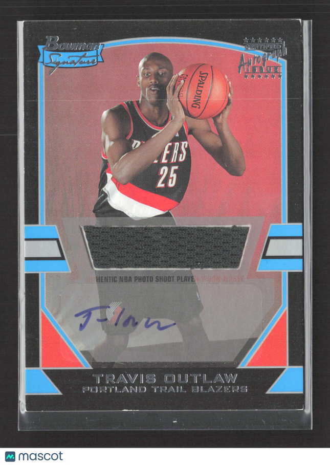 2003 Topps Bowman Signature Travis Outlaw #87 Jersey 0121/1075 Auto