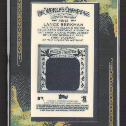 2008 Topps Allen & Ginter Lance Berkman #AGR-LB Relic Game-Worn Jersey