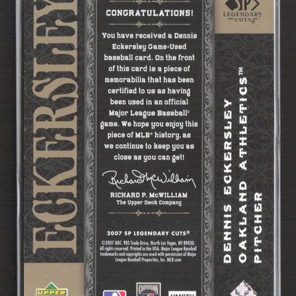 2007 Upper Deck SP Legendary Cuts When It Was A Game Dennis Eckersley Jersey