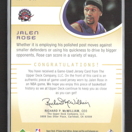 2004 Upper Deck SP Game Used Edition Authentic Fabrics Jalen Rose #AF-JR Jersey