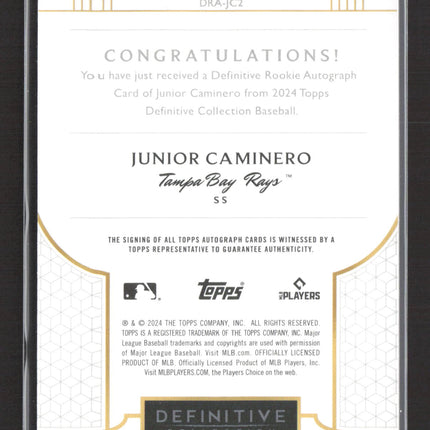 2024 Topps Definitive Collection Junior Caminero #DRA-JC2 RC 46/50 Auto