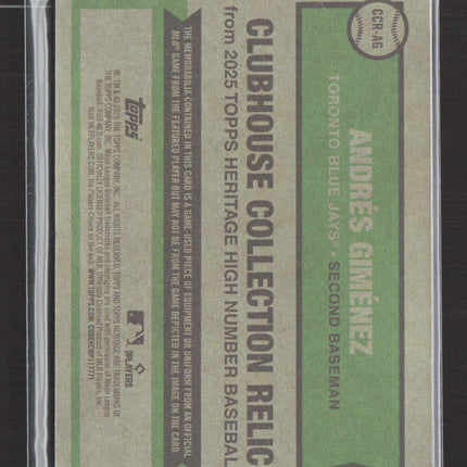 2025 Topps Heritage High Number Andres Gimenez #CCR-AG Game-Used Jersey
