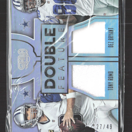 2016 Panini Gala Double Feature Tony Romo Dez Bryant #DF-RB Dual Jersey /49