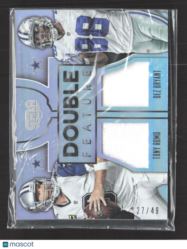 2016 Panini Gala Double Feature Tony Romo Dez Bryant #DF-RB Dual Jersey /49