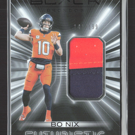 2025 Panini Black Futuristic Bo Nix #FUT-BNX 141/199 Patch