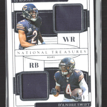 2025 Panini National Treasures D'Andre Swift DJ Moore #NGC-CHI Dual Jersey 10/99