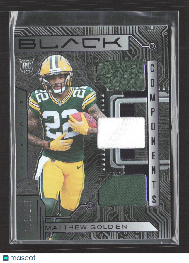 2025 Panini Black Football Components Matthew Golden #RCO-MGN RC 100/149 Jersey