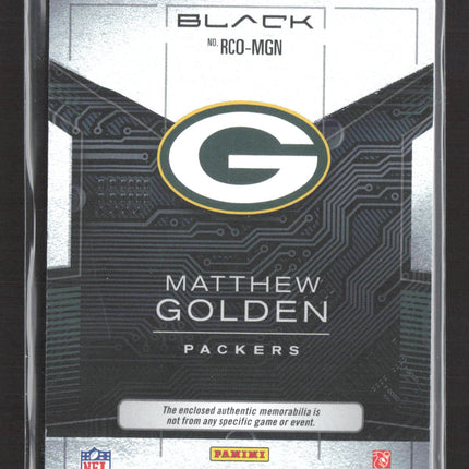 2025 Panini Black Football Components Matthew Golden #RCO-MGN RC 100/149 Jersey