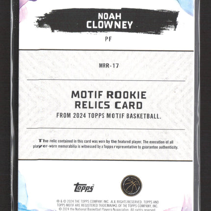 2024 Topps Motif Noah Clowney #MRR-17 RC Player-Worn Relic Jersey