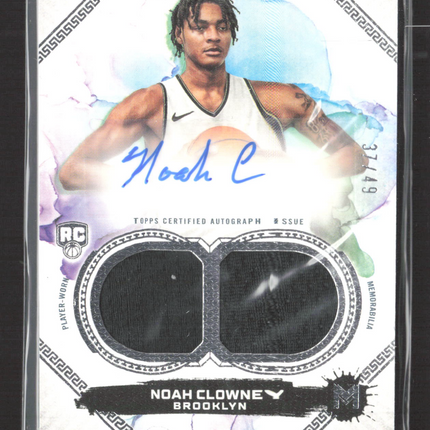 2024 Topps Motif Basketball Noah Clowney #117 Jersey Auto /49