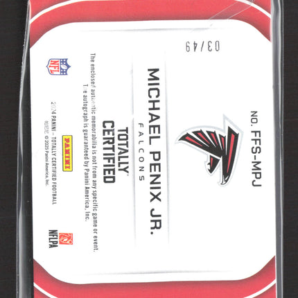 2025 Panini Totally Certified Freshman Fabric Michael Penix RC Patch Auto /49
