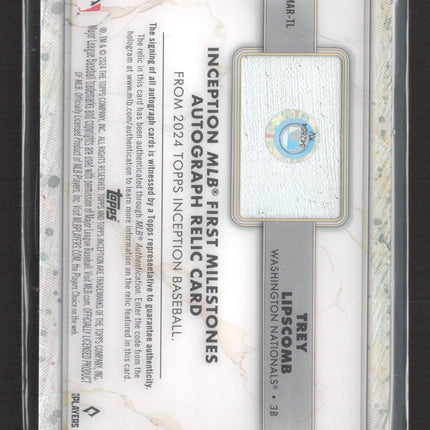 2024 Topps Inception First Milestones Trey Lipscomb /99 RC Game-Used Base Auto
