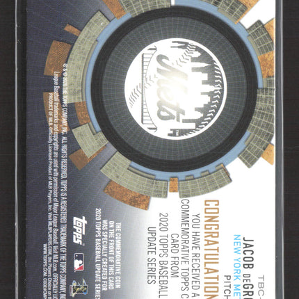 2020 Topps Update Series Jacob deGrom #TBC-JD Commemorative Coin