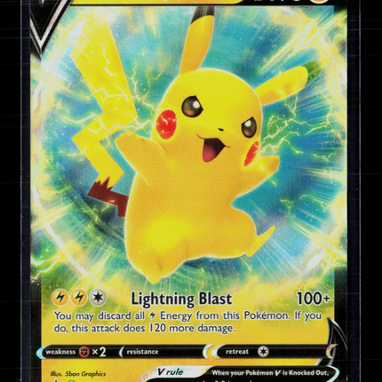 Pokemon 2022 Sword & Shield Pikachu V #SWSH198
