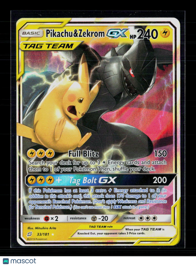 Pokemon 2019 Team Up Pikachu & Zekrom GX #33/181