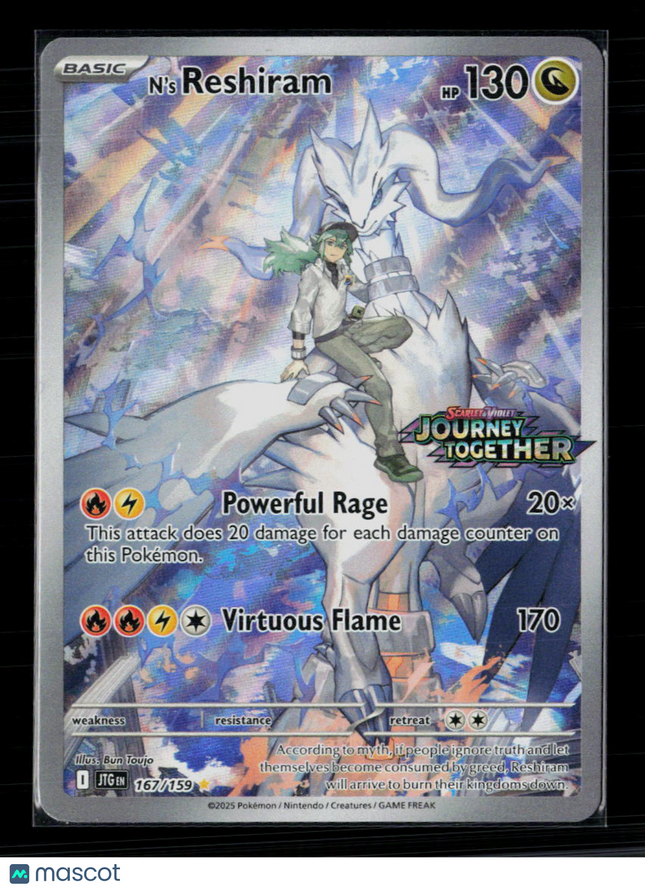 Pokemon 2025 Journey Together N'S Reshiram SAR #167/159