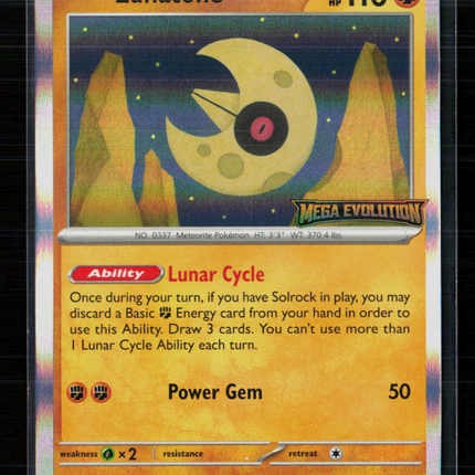 Pokemon 2025 Mega Evolution Lunatone Stanmped #004